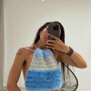 * AMORGOS * HALTERNECK CROCHET TOP