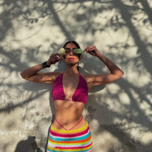 2 PIECES * TROPICAL * CROCHET ΣΕΤ