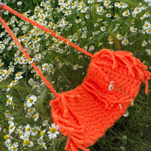 BOHEMIAN ORANGE CROCHET BAG