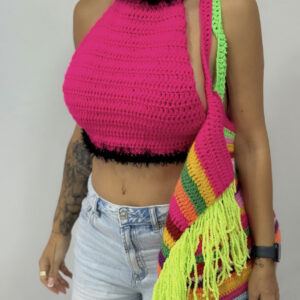 * ROSA * HALTERNECK CROCHET TOP