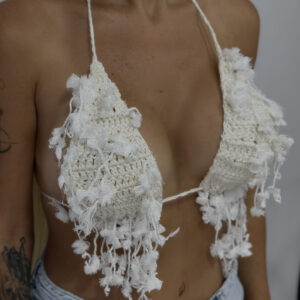 * SEA FOAM * TRIANGLE CROCHET TOP