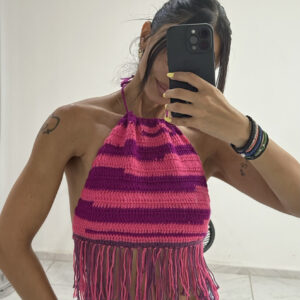 * MYSTIC ORCHID * HALTERNECK CROCHET TOP