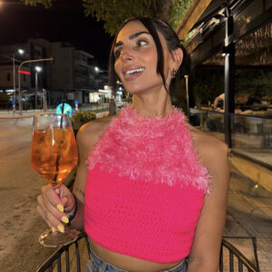 * DRAGON FRUIT * HALTERNECK CROCHET TOP