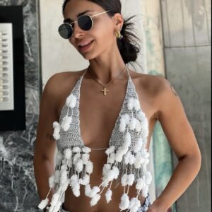 * SILVER FOAM * TRIANGLE CROCHET TOP