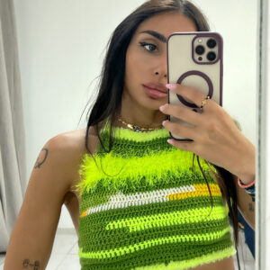 * NATURA * HALTERNECK CROCHET TOP