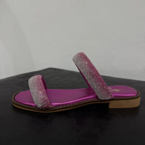 MAGENTA  ΔΕΡΜΑΤΙΝΗ ΠΑΝΤΟΦΛΑ ΜΕ ΣΤΡΑΣ