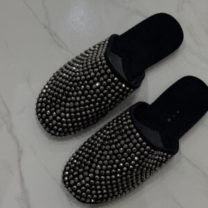 ΒΕΛΟΥΔΙΝΟ ΜΑΥΡΟ MULE ΜΕ ΣΤΡΑΣ