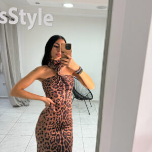 ΦΟΡΕΜΑ ΑΜΑΝΙΚΟ ΜΙDI ΕΛΑΣΤΙΚO ANIMAL PRINT