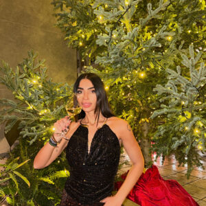 BACKLESS BLACK SEQUIN TOP