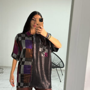 ΠΟΥΚΑΜΙΣΑ ΣΑΤΕΝ PRINT VINTAGE/BLACK