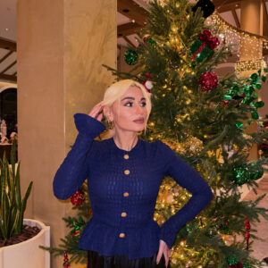 NAVY BLUE BLOUSE TOP