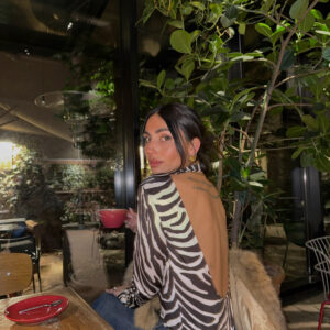BACKLESS ZEBRA PRINT BODYSUIT