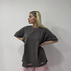GREY DESTROYED T-SHIRT