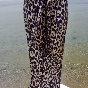 Παντελόνα σατέν print leopard .