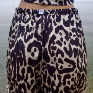 Σόρτς σατέν print leopard .