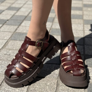 BROWN PLATFORM SANDALS