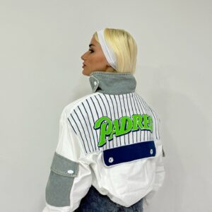 WHITE OVERSIZED BOMBER JACKET