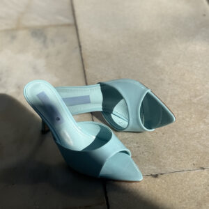 BABY BLUE KITTEN HEEL MULES