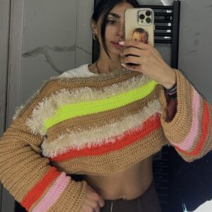 * CINNAMON * CROCHET CROPPED ΜΠΛΟΥΖΑ