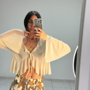 SHEER MESH BEIGE TOP