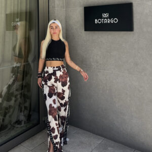 παντελονα σατεν cow print