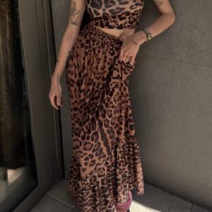 2 PIECES SET LEOPARD PRINT