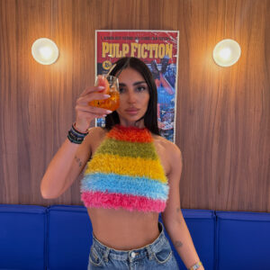 * PARADISE FOUND * HALTERNECK CROCHET TOP