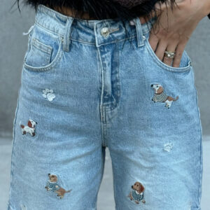 DENIM BERMUDA SHORTS ΜΕ ΣΚΥΛΑΚΙΑ