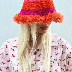 * PEACH * CROCHET BUCKET HAT