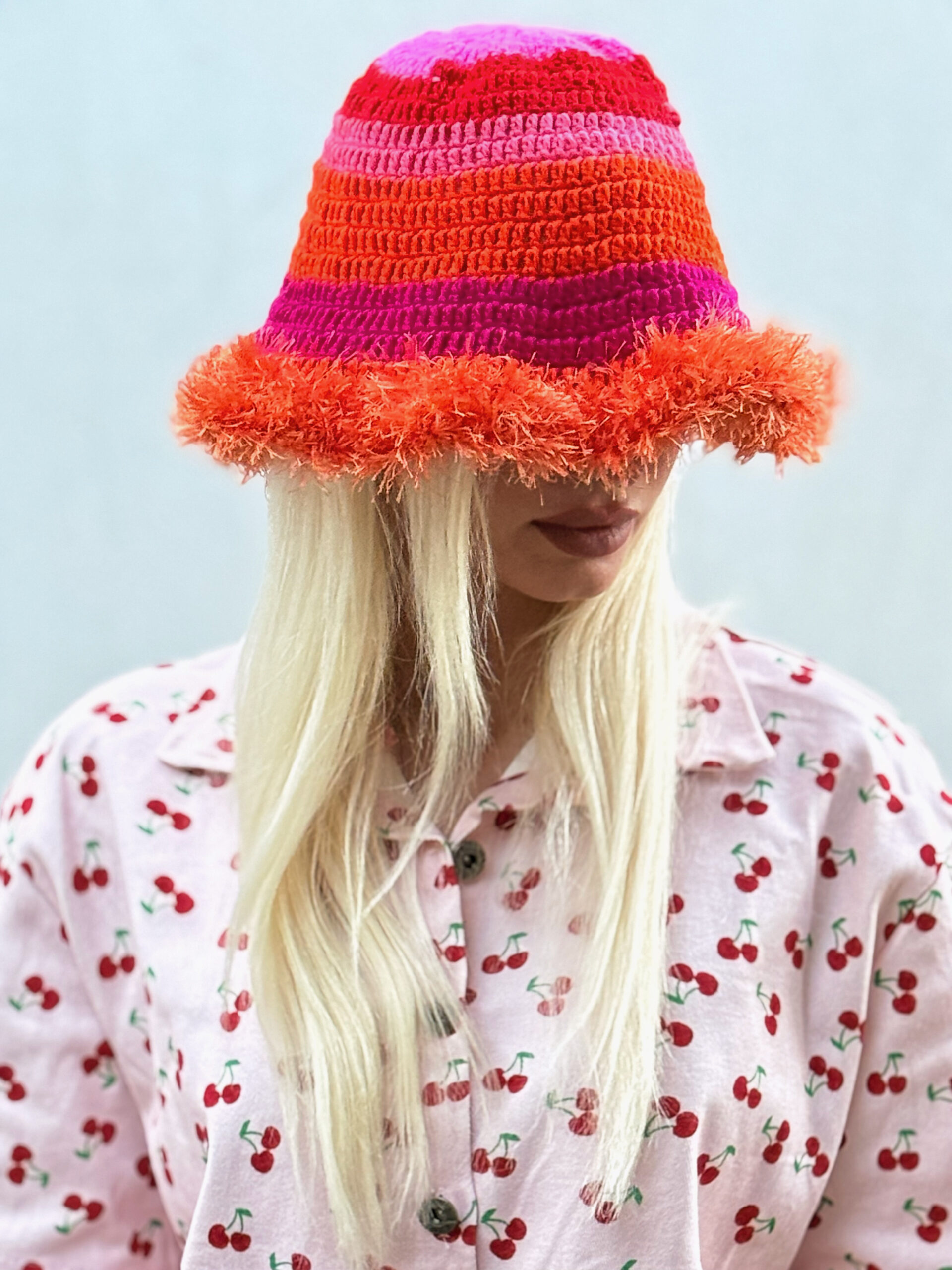 * PEACH * CROCHET BUCKET HAT
