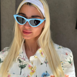 SUNGLASSES * FOX EYE LIGHT BLUE *