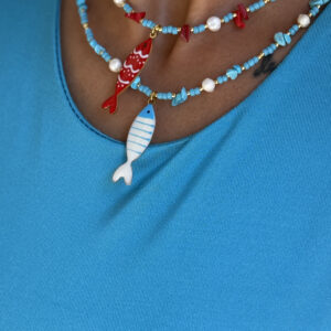 WHITE SUMMER SARDINE NECKLACE