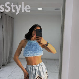 * DIAPOROS * HALTERNECK CROCHET TOP