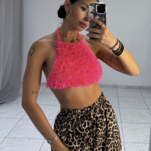 * DRAGON FRUIT * HALTERNECK CROCHET TOP