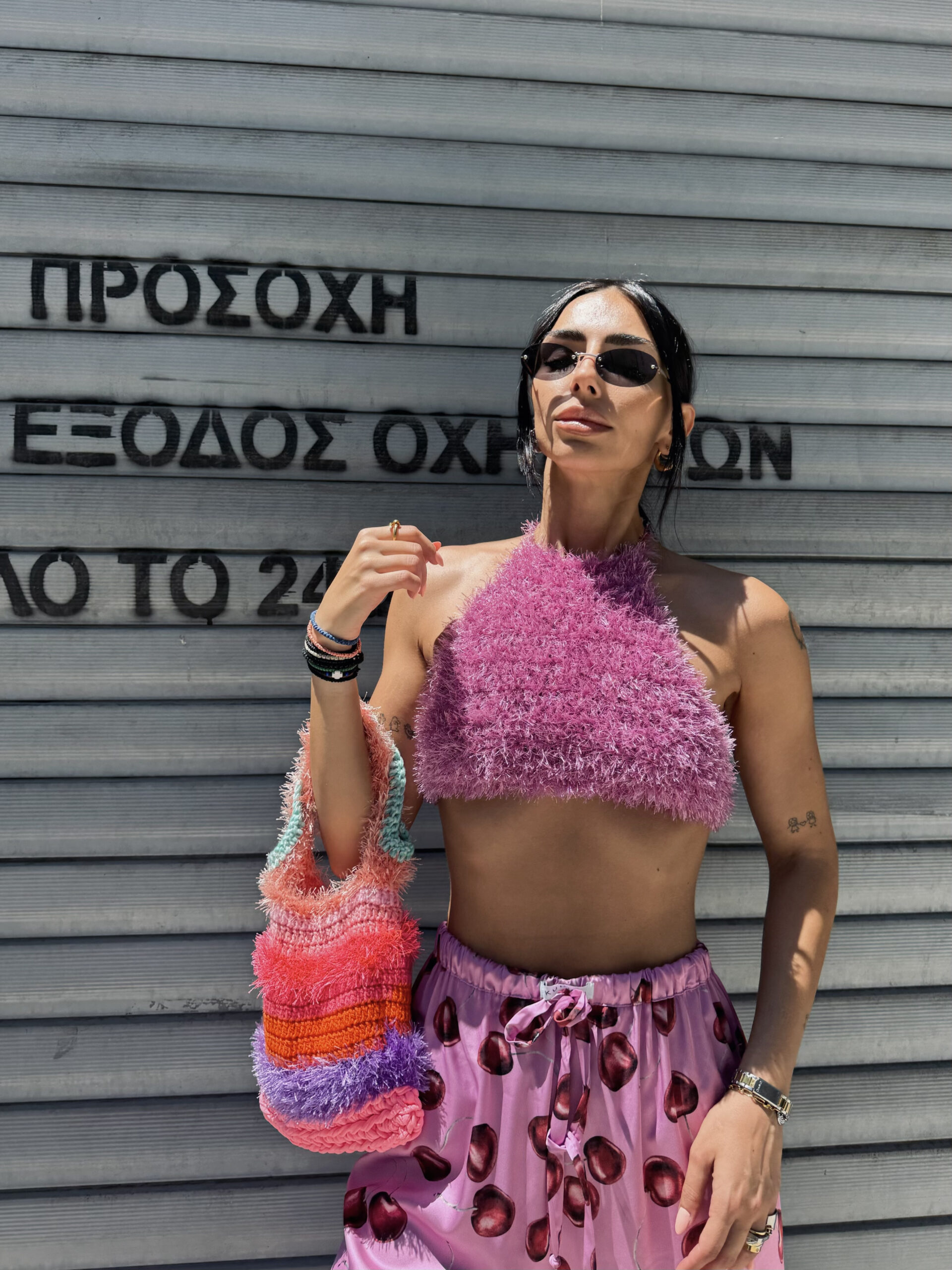 * PURPLE * HALTERNECK CROCHET TOP - Image 4