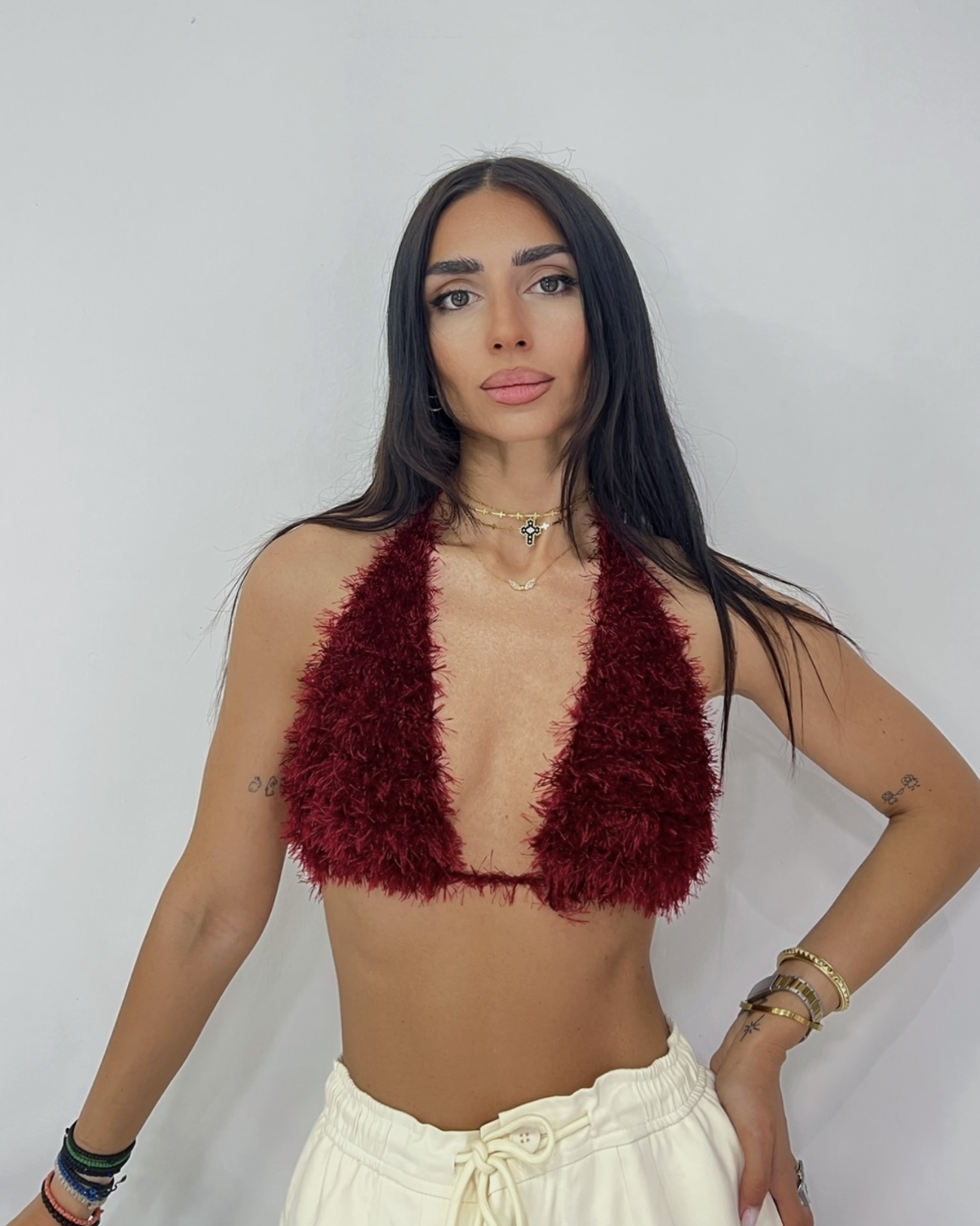 * WINE * CROCHET TRIANGLE TOP