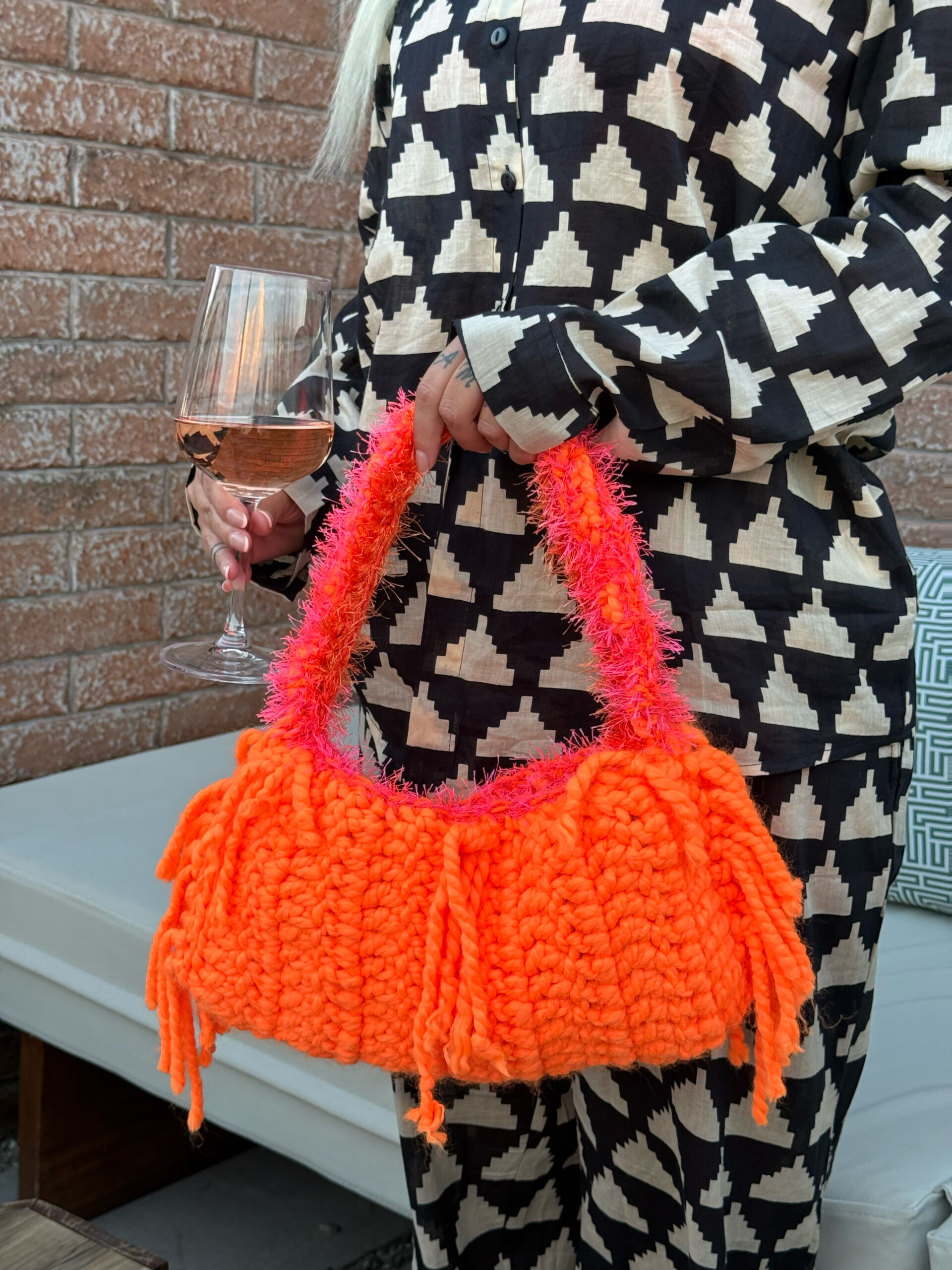 * PAPAYA * ORANGE CROCHET BAG