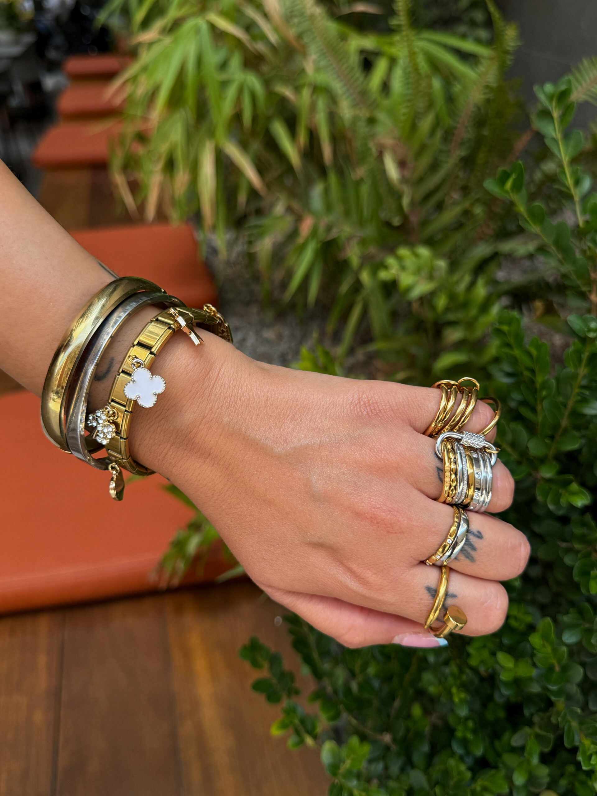 * GOLD CROSSES * BAND ELASTIC BRACELET - Image 3