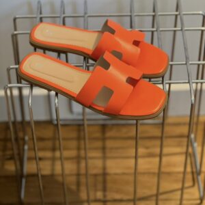 ORANGE FLAT H SANDALS