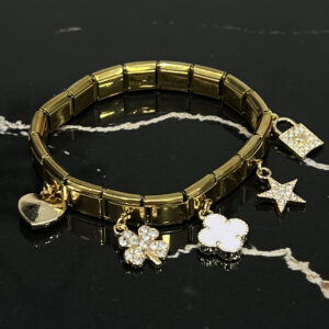 * GOLD CROSSES * BAND ELASTIC BRACELET