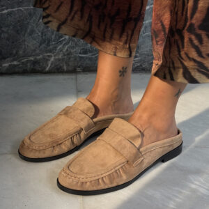SUEDE CAMEL MULE