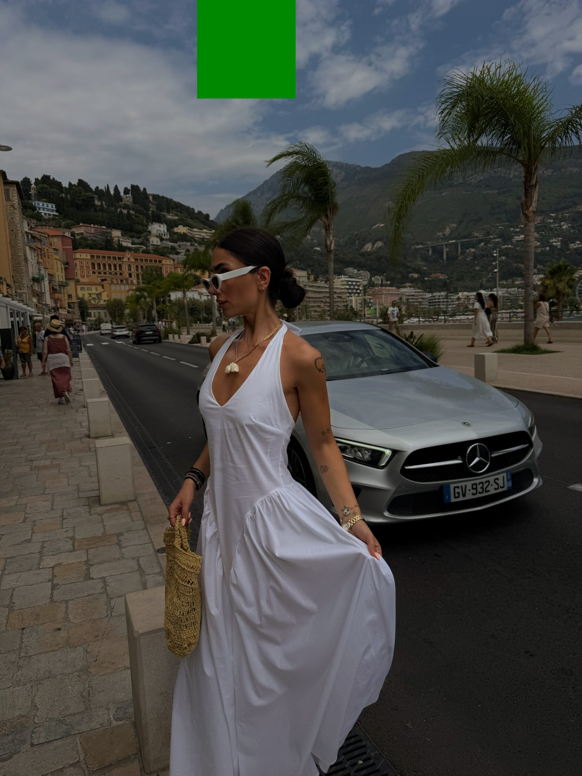DEEP V LONG DRESS- WHITE