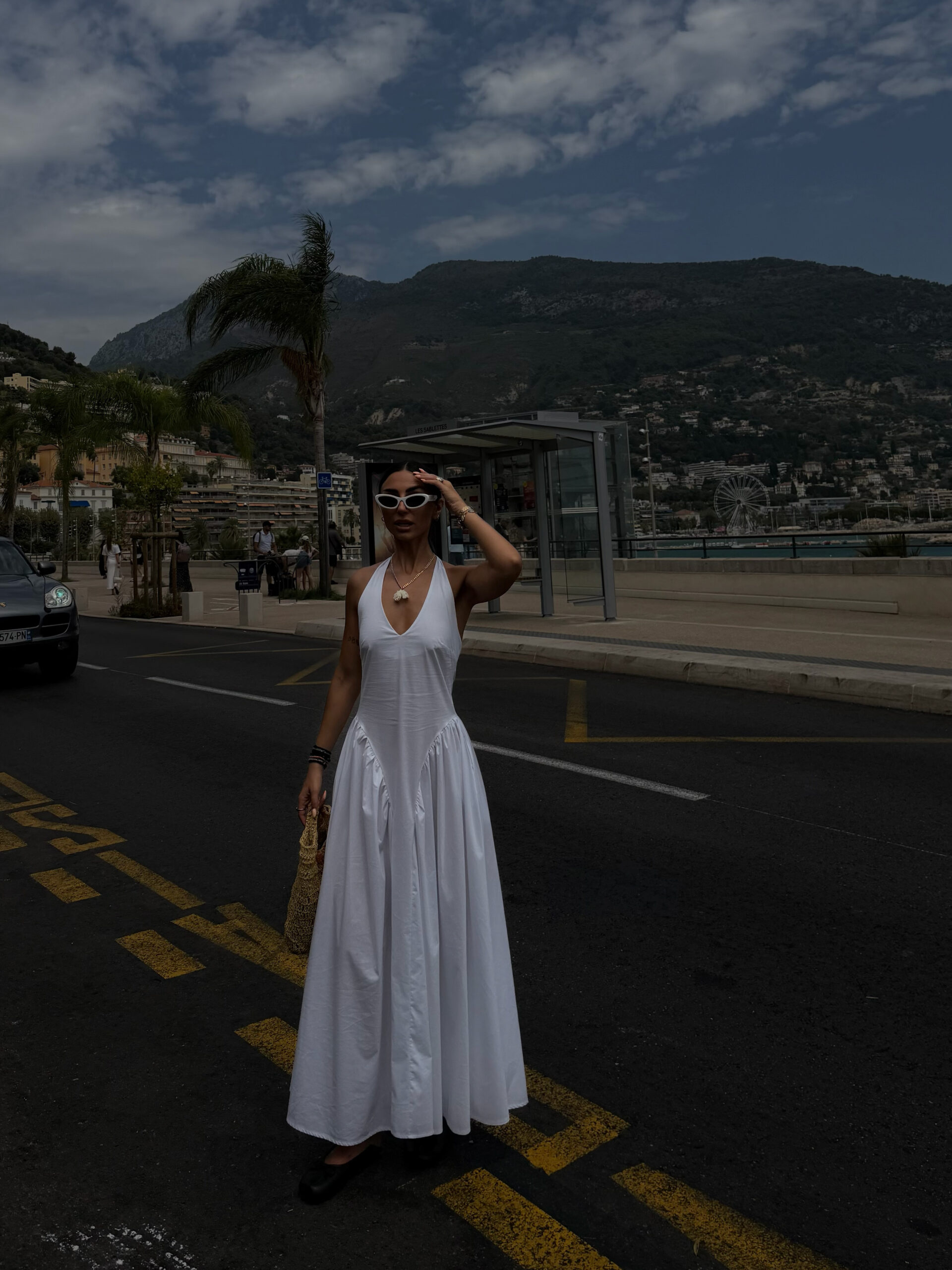 DEEP V LONG DRESS- WHITE - Image 3