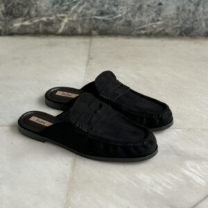 SUEDE BLACK MULE