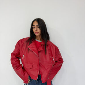 RED ECO LEATHER JACKET