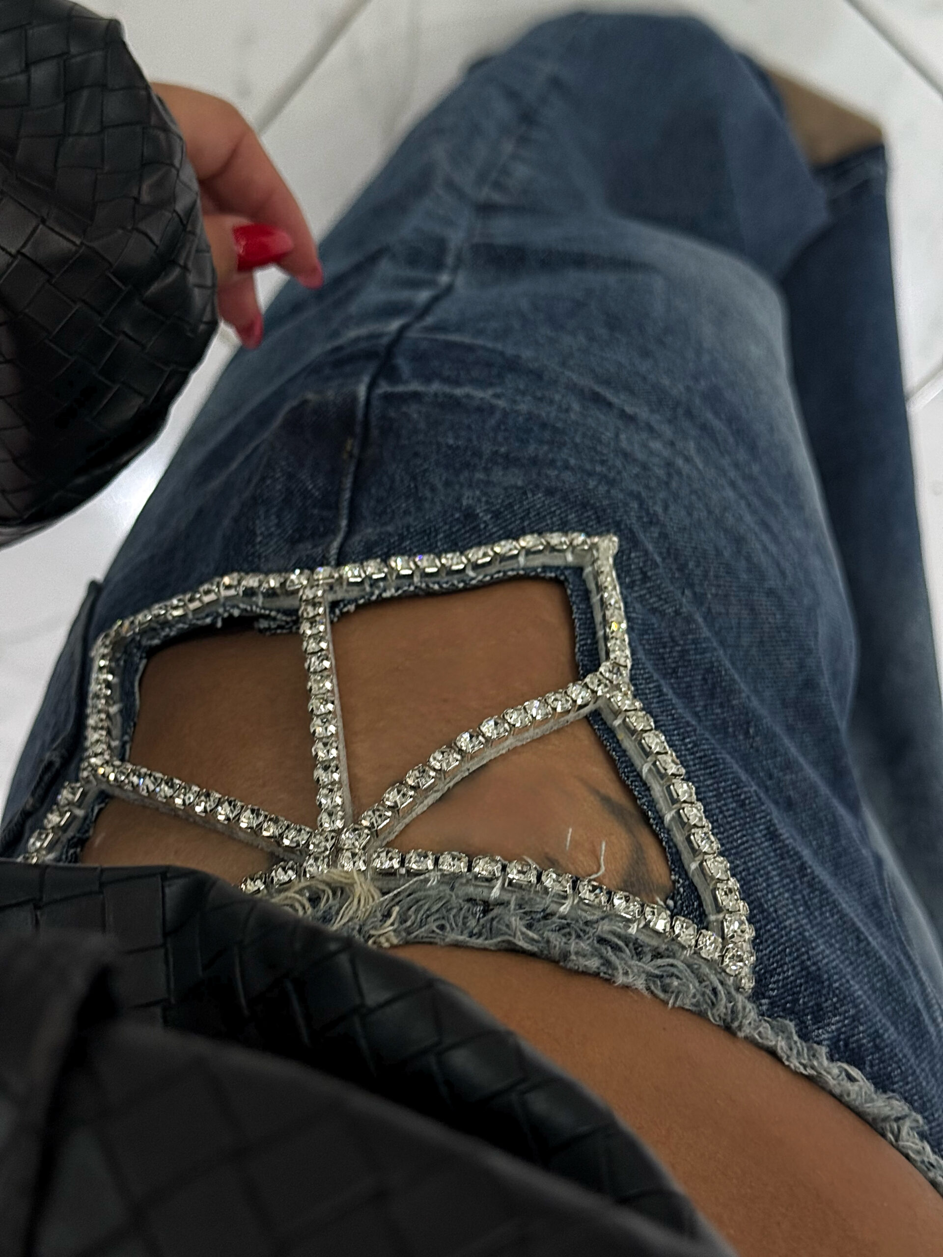 WIDE LEG DENIM WITH STRASS - Image 4