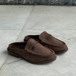 SUEDE ASH BROWN MULE