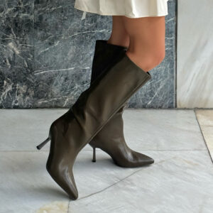 ECO LEATHER OLIVE BOOTS