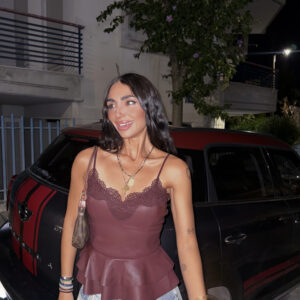 BORDEAUX ECO LEATHER TOP