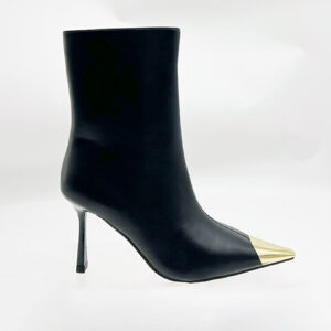 BLACK ANKLE BOOTS WITH GOLD DETAIL